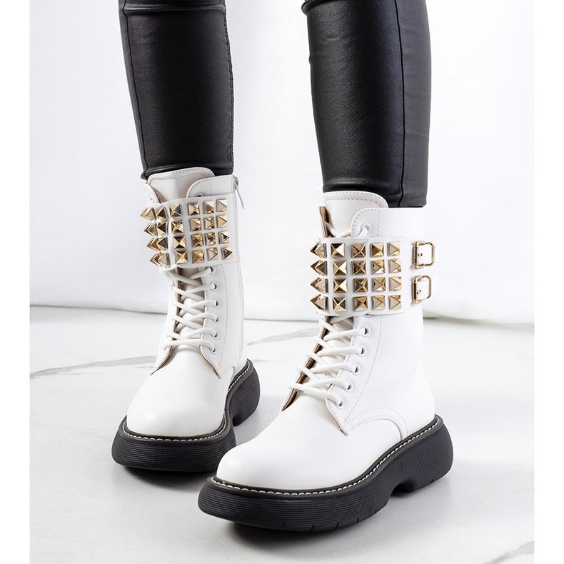 Botas blancas con tachuelas Lacer blanco 1
