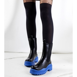 Botas negras con suela Nester azul negro 2