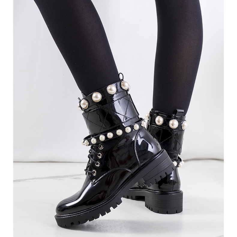 Botas negras con perlas Bredon negro 1