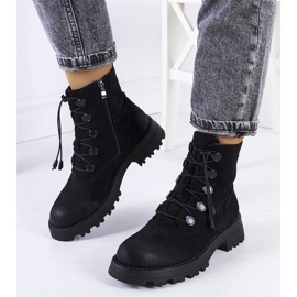 Botines Cesterfield de gamuza ecológica negra negro 1 Botines Cesterfield de gamuza ecológica negra negro 1