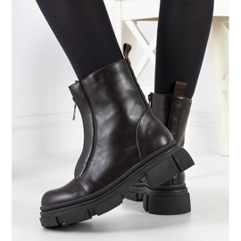 Botas marrones con cremallera decorativa Neal marrón 3