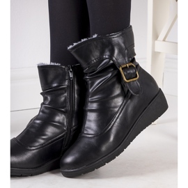 Botines cuña negros con hebilla Slater 1