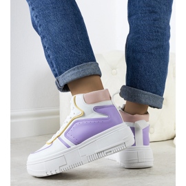 Deportivas tobilleras Zetta blancas y moradas blanco 2