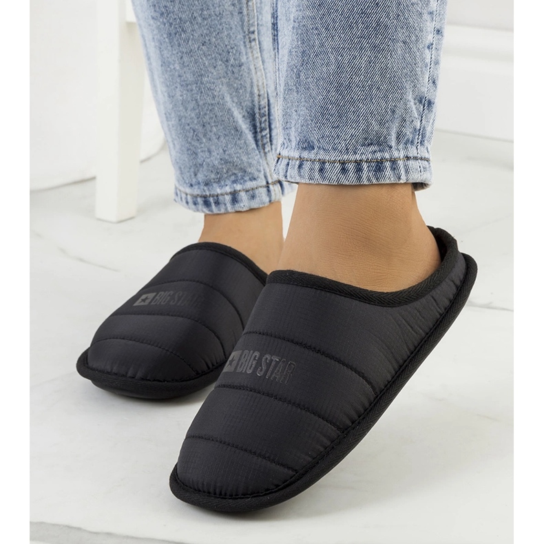 Big Star Pantuflas aislantes de mujer negras KK274602 negro 2