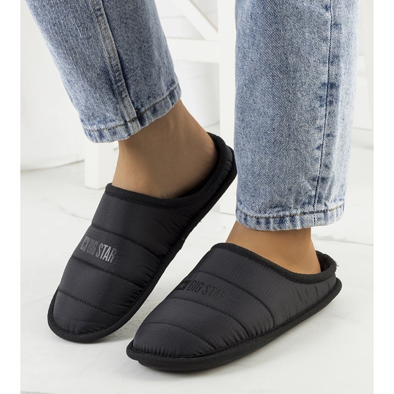 Big Star Pantuflas aislantes de mujer negras KK274602 negro 1