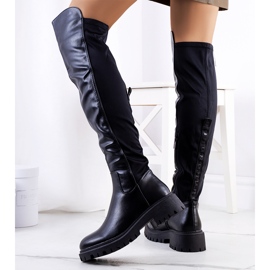 PA1 Botas negras en la plataforma Khadim negro 2
