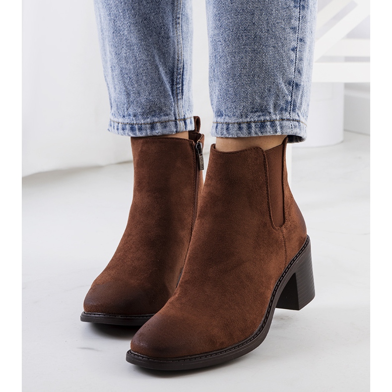 Botines marrones Luiza de tacón marrón 1