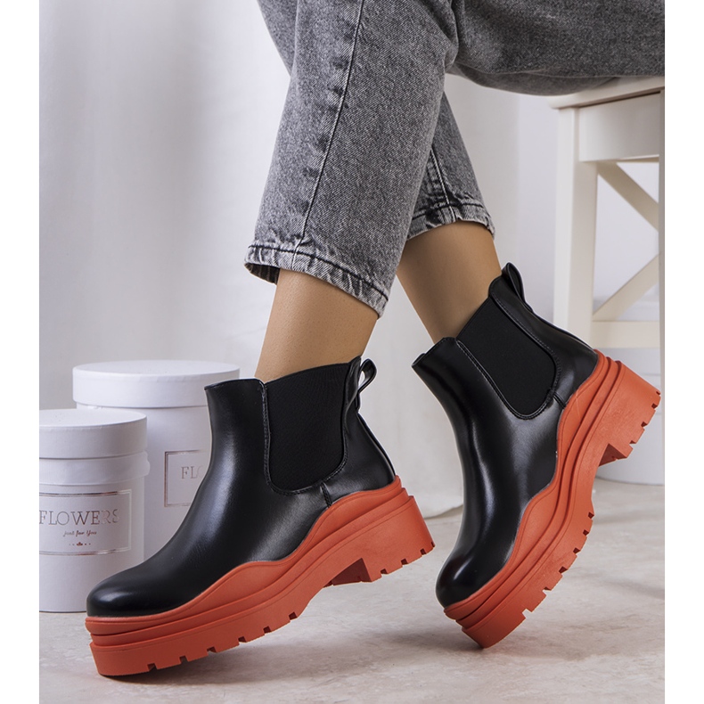 BM Botines negros sobre una colorida plataforma Gaffney 1