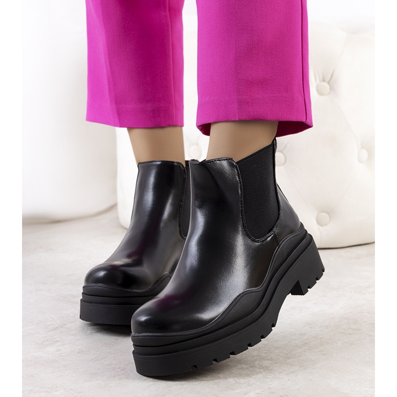 PA1 Botas negras en la plataforma Gaffney negro 1