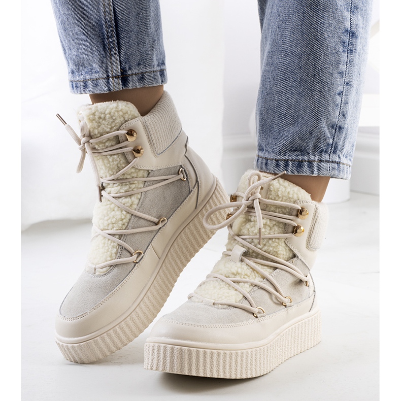 PA1 Botas de nieve beige de mujer de Laursen crudo 1