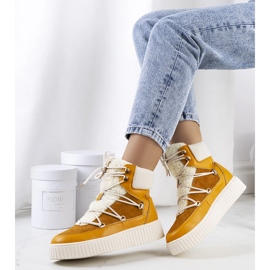 Botas de nieve mostaza para mujer de Laursen naranja 1 Botas de nieve mostaza para mujer de Laursen naranja 1