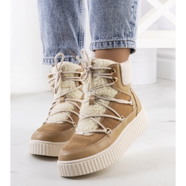 PA1 Botas de nieve marrones de mujer de Laursen beige crudo 1