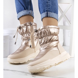 Botas de nieve doradas con puños Houle beige 1