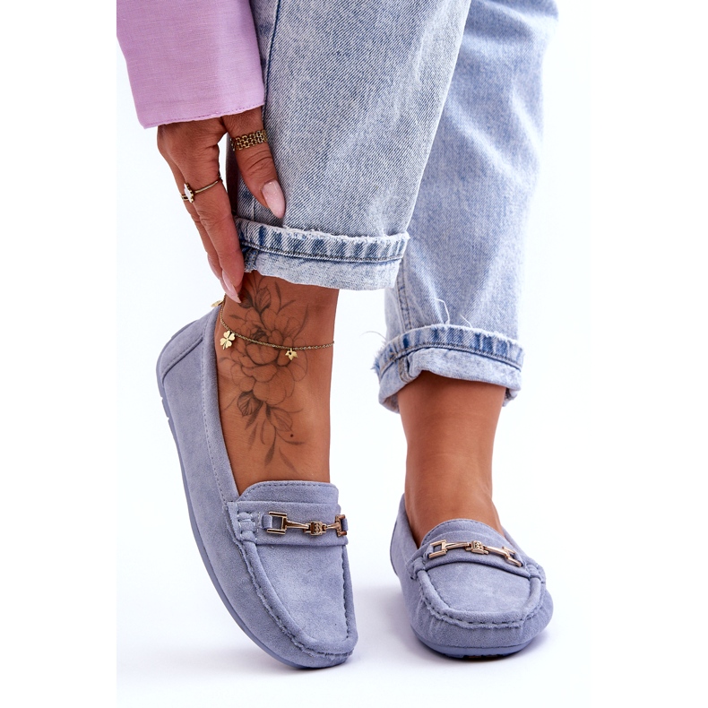 Mocasines Clásicos Mujer Ante Azul Corinell 3