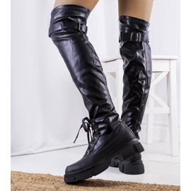 PA1 Botas negras sobre la rodilla de Donin negro 2