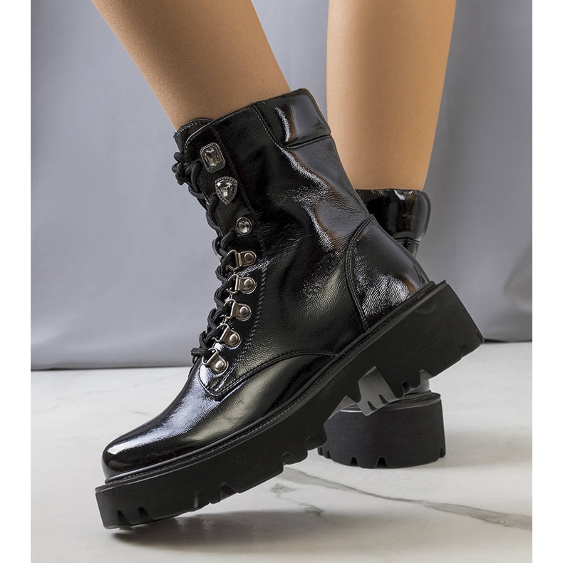 PA1 Botas negras en la suela del tractor de Iglesi negro 1