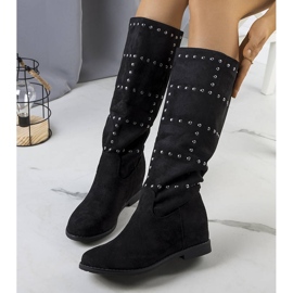 PA1 Botas negras en la cuña Mercato negro 1