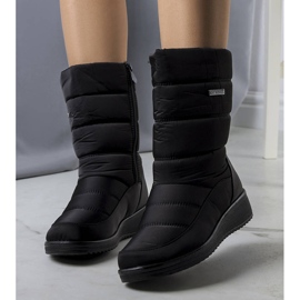 BM Botas de nieve negras con cuña baja Reina negro 1