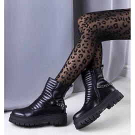 Botas negras acolchadas con cadena Pareda negro 1