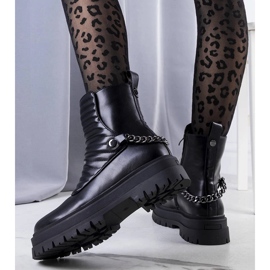 Botas negras acolchadas con cadena Pareda negro 2
