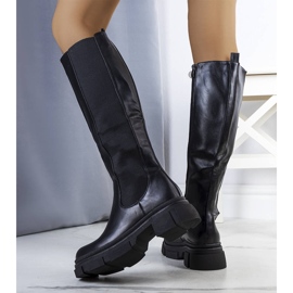 BM Botas negras con aislamiento de Flores negro 2