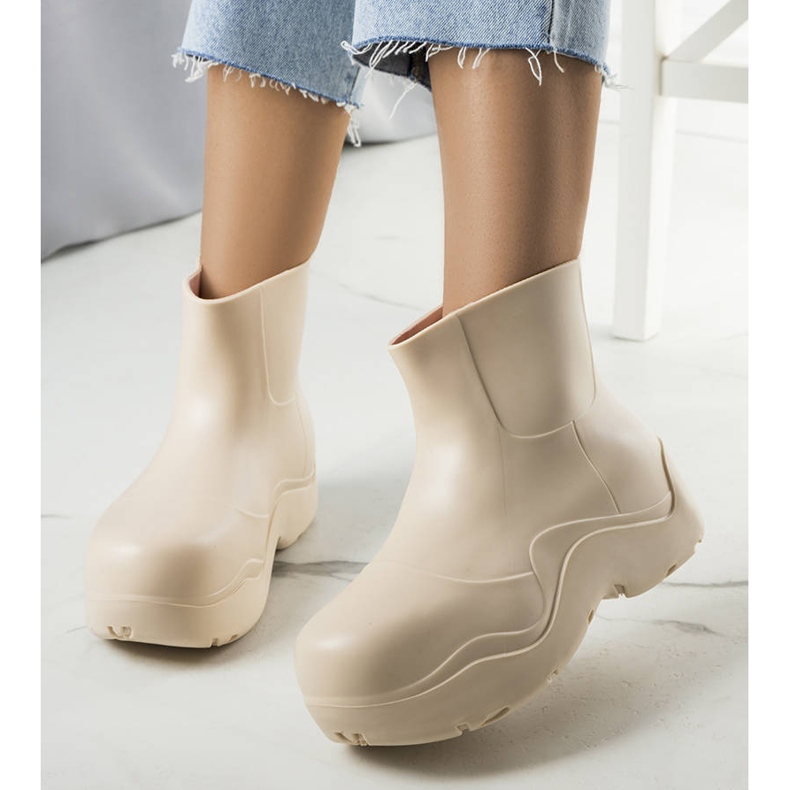 BM Botas de agua beige con suela alta Frolo 1