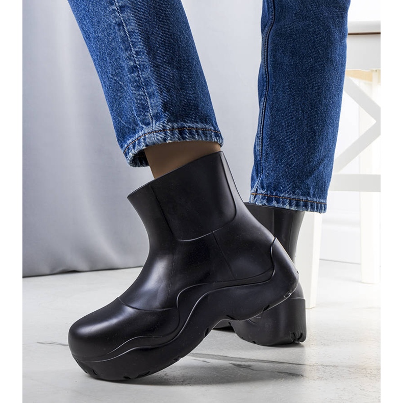 Botas de goma negras con suela alta Frolo negro 1 Botas de goma negras con suela alta Frolo negro 1