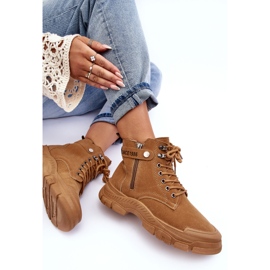 PS1 Botas Mujer Ante Aislante Camel Jailina marrón 7