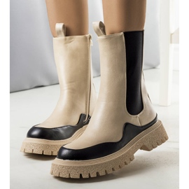 PA1 Botas beige y negras de Valeris negro 1