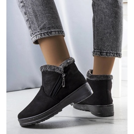 Botas de nieve negras con aislamiento y piel de Wren negro 2