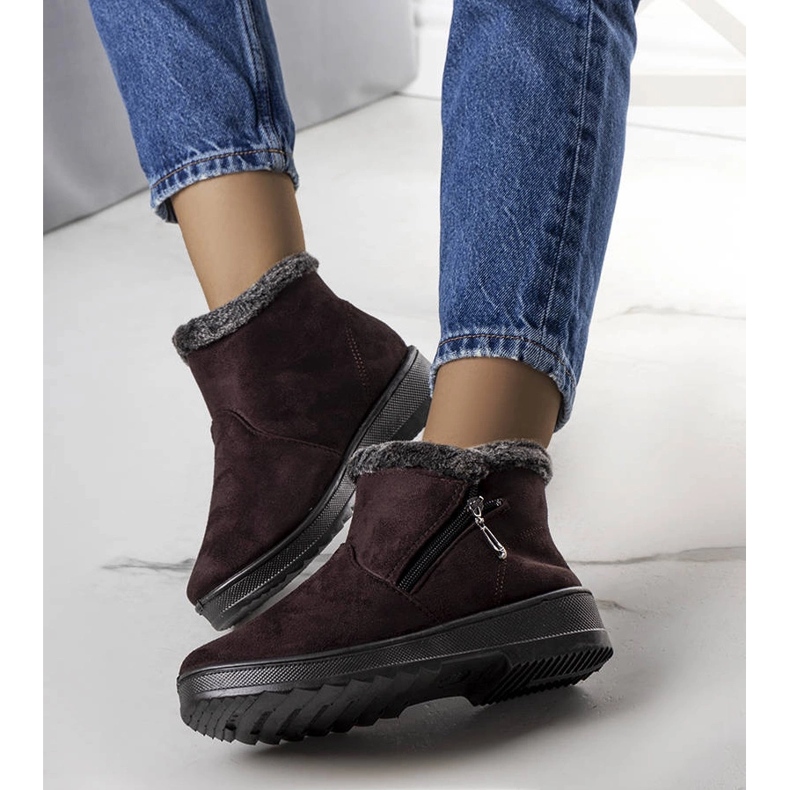 Botas de nieve con forro de pelo marrón Wren 1