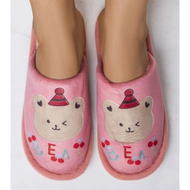 Pantuflas blandas rosa oso 1