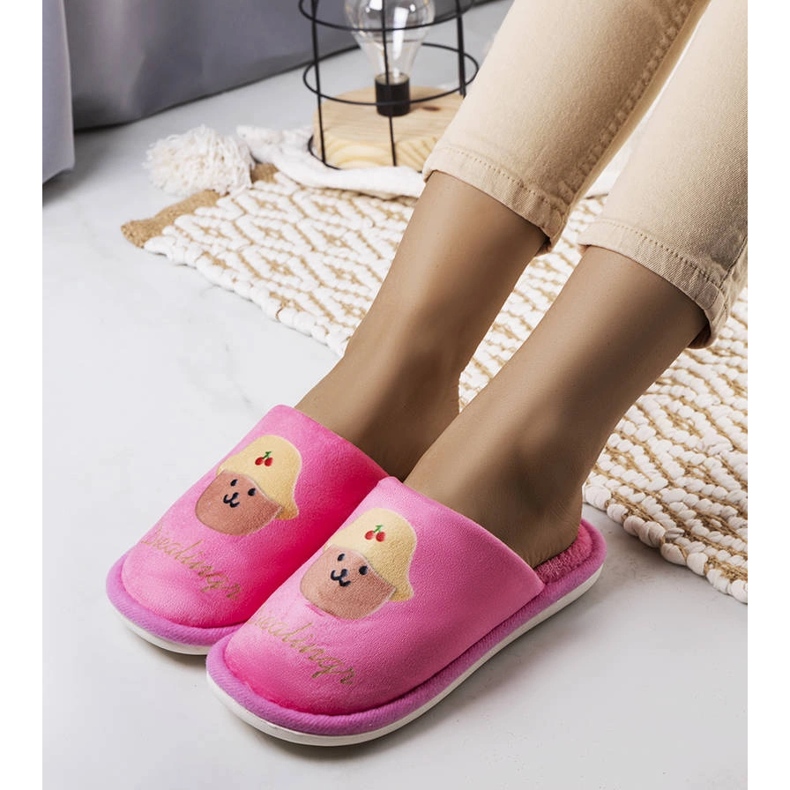 Pantuflas blandas rosas de Diealings rosado 1