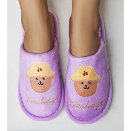 Pantuflas blandas moradas de Diealings violeta 1