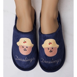 Pantuflas blandas azul oscuro de Diealings 1