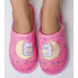 Pantuflas rosa luna arcoíris 1