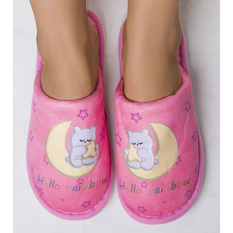 Pantuflas rosa luna arcoíris 1