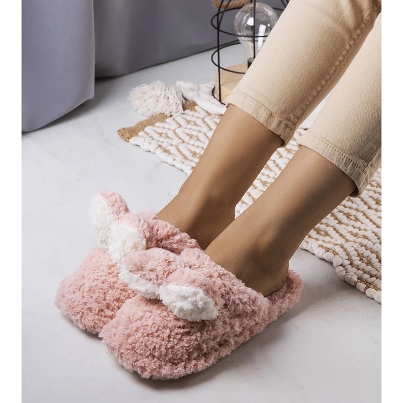 Pantuflas Suaves Conejo Rosa rosado 1 Pantuflas Suaves Conejo Rosa rosado 1