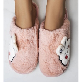 Pantuflas Half Bunny suave rosa claro rosado 1