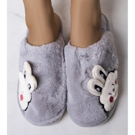 Pantuflas Half Bunny gris suave 1 Pantuflas Half Bunny gris suave 1