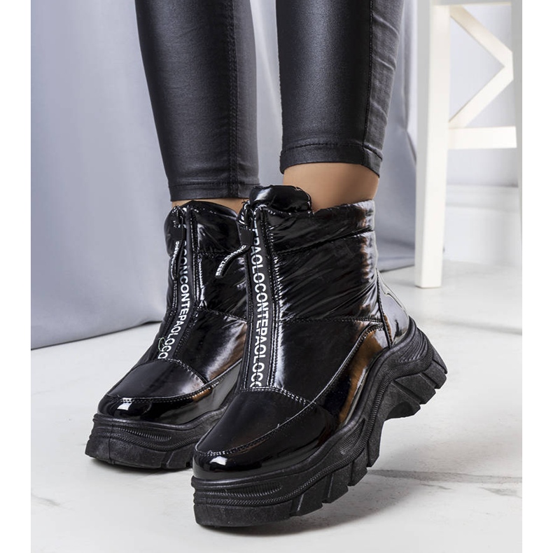 BM Botas de nieve Leonel lacadas en negro 1