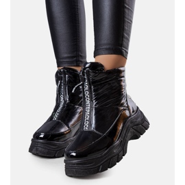 BM Botas de nieve Leonel lacadas en negro 3