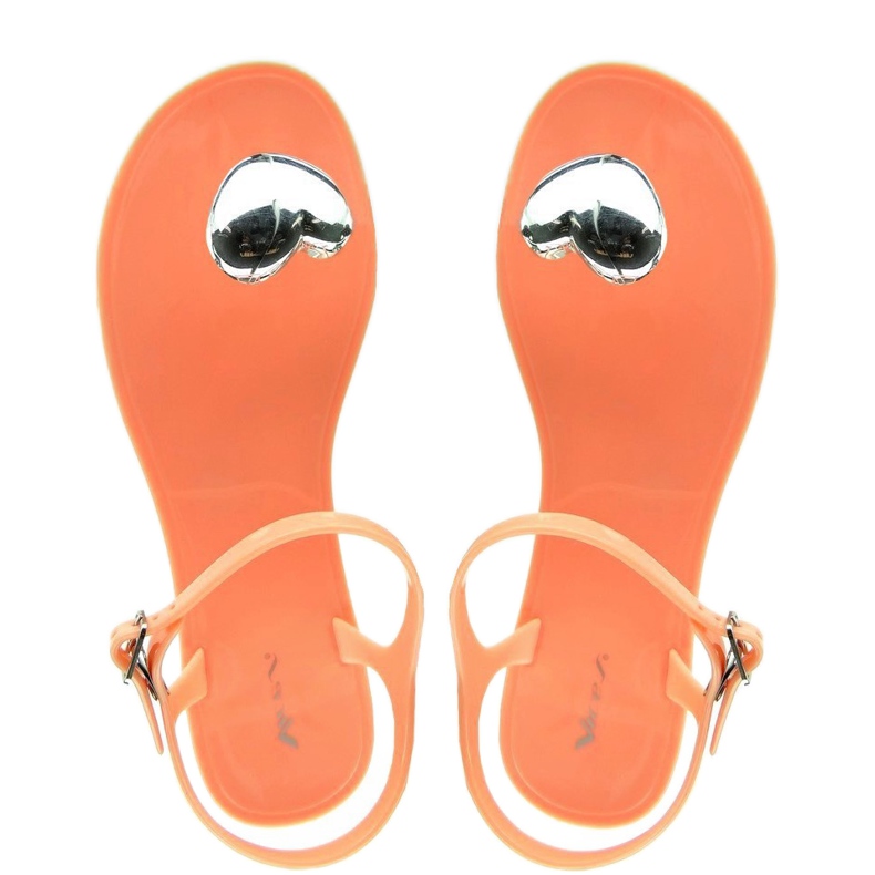 Sandalias Meliski con corazón PT63 naranja 1