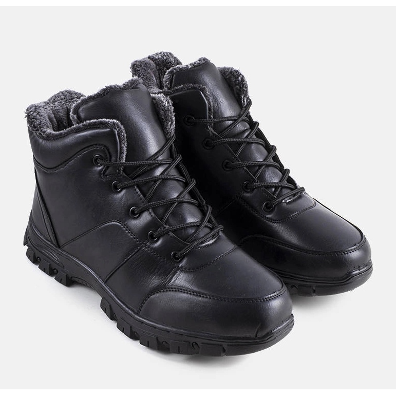 Botas Trenton insuladas lacadas en negro 1