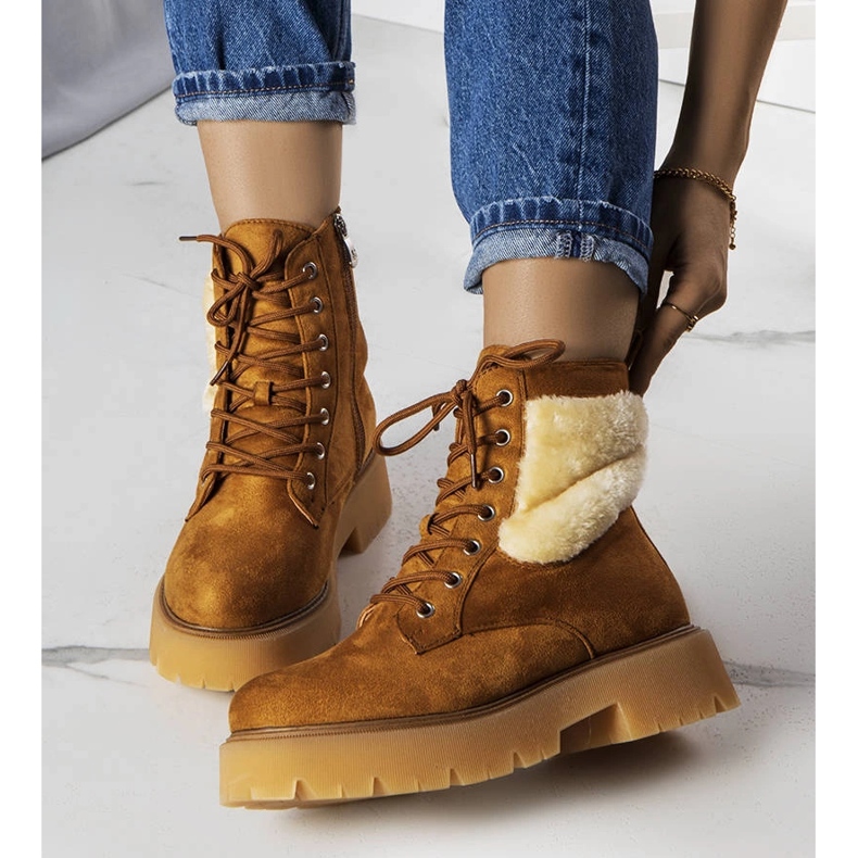 Botas aislantes marrones con pelo de Bernar marrón 1