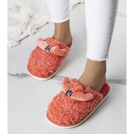 BM Pantuflas rosa oscuro con pelo de Rosny rosado 1
