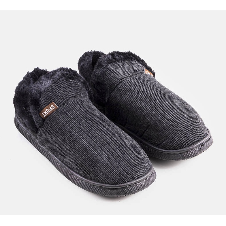 Pantuflas altas Voltar negras para hombre negro 1 Pantuflas altas Voltar negras para hombre negro 1