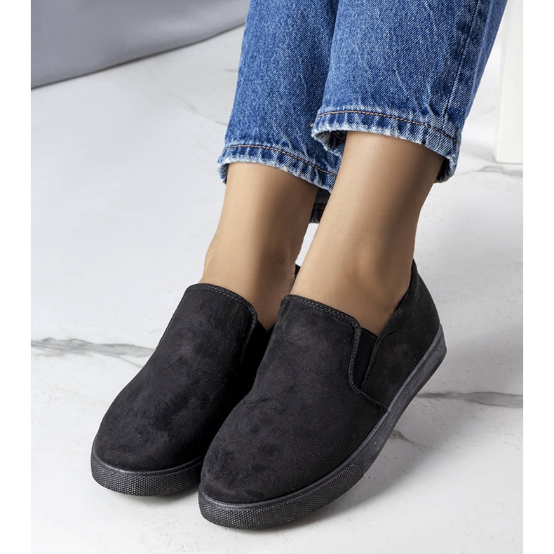 Zapatillas de zapatillas negras con piezas ecológicas negro 1