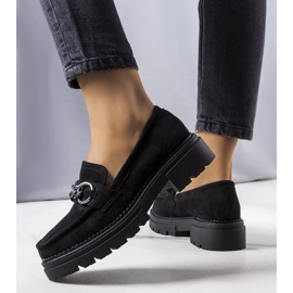 Mocasines negros con suela tractor de Ermens 2