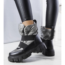 Botas para la nieve sin cordones con aislamiento grises de Francisco negro 2